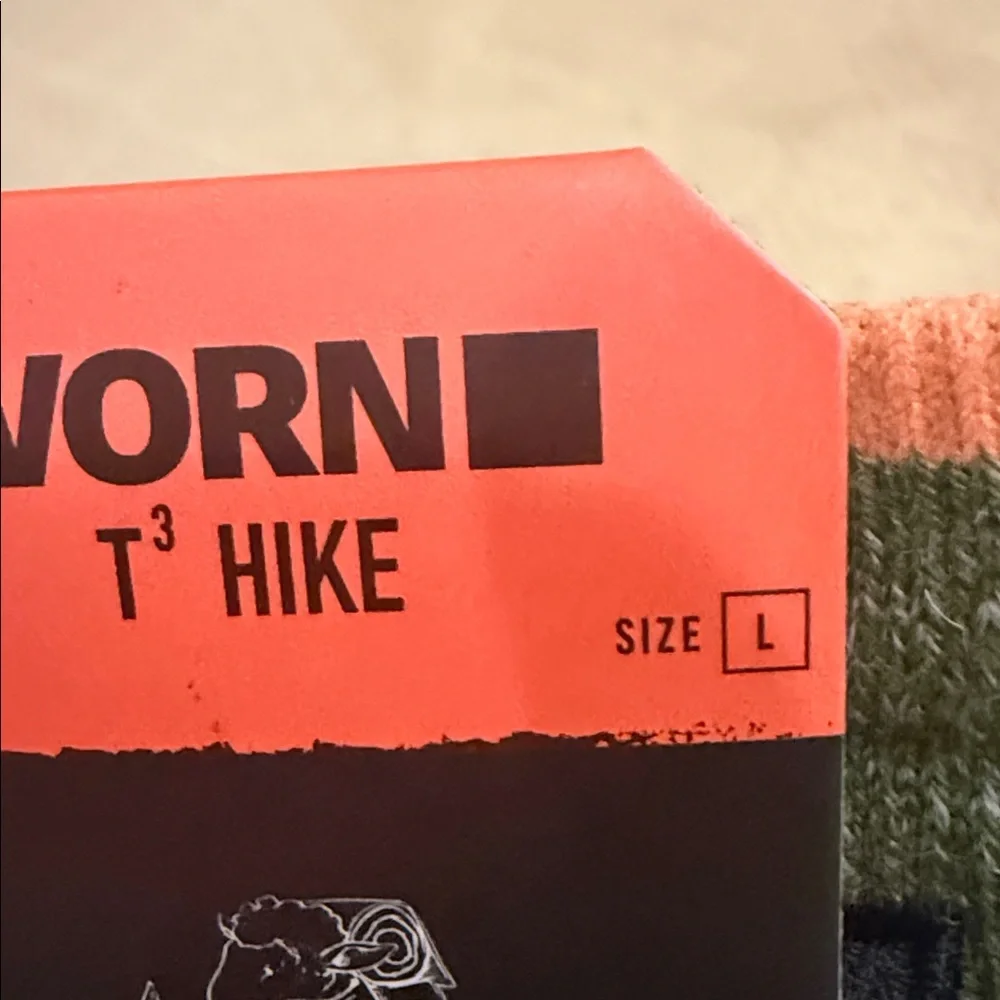 Worn brand hiking Green and Gray unisex Socks